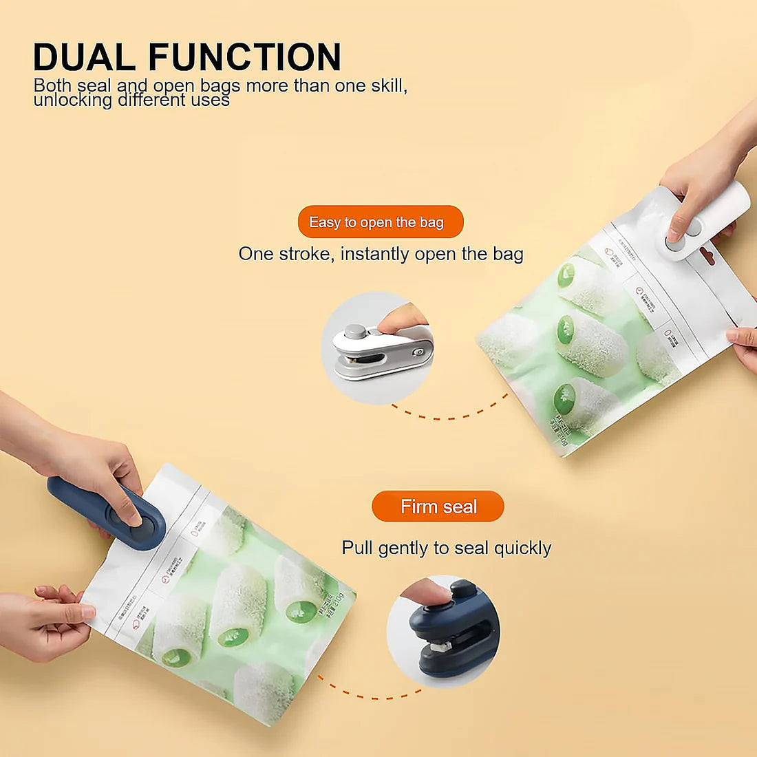 Mini Bag Sealer, 2 In 1 Seal & Cutter Heat Sealers