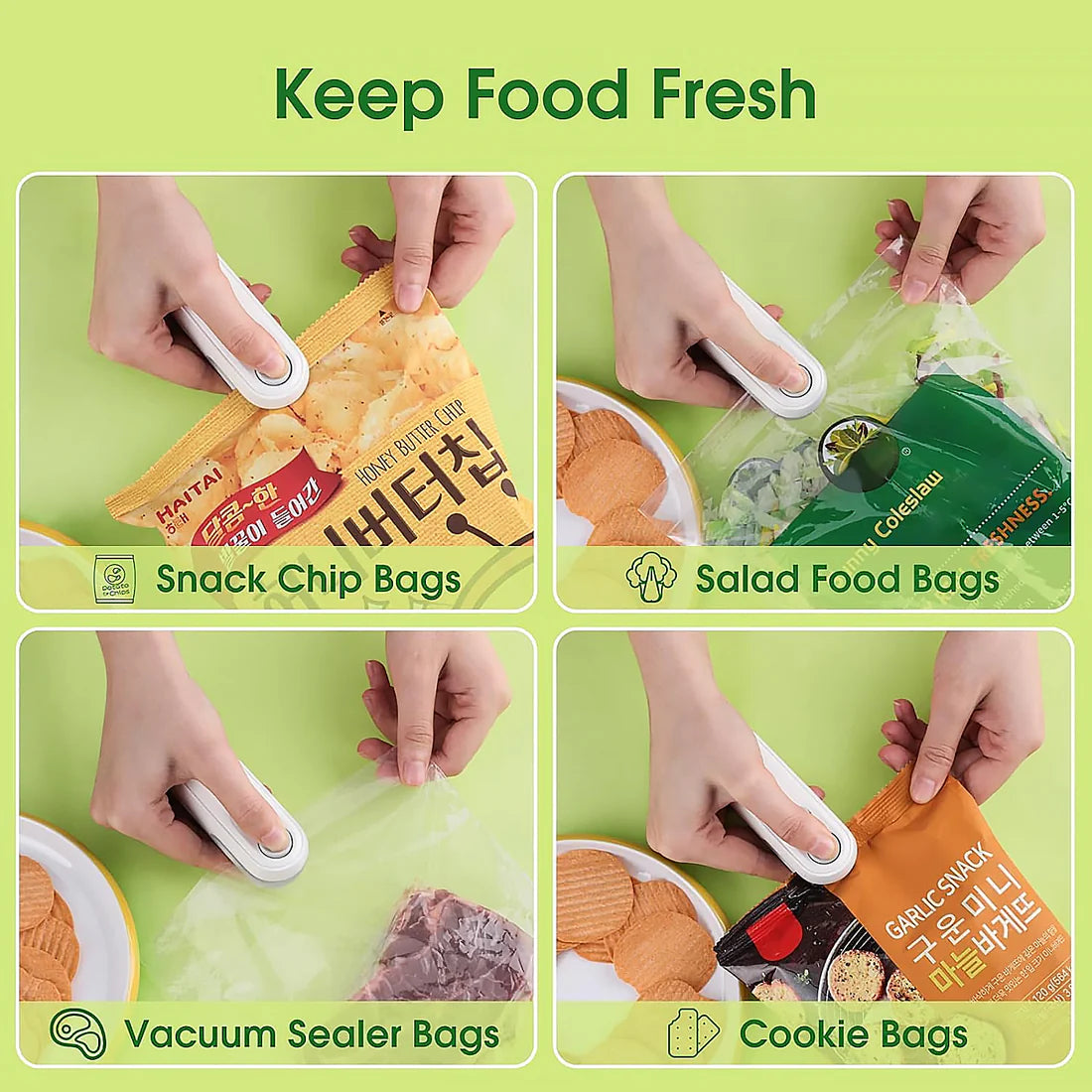 Mini Bag Sealer, 2 In 1 Seal & Cutter Heat Sealers