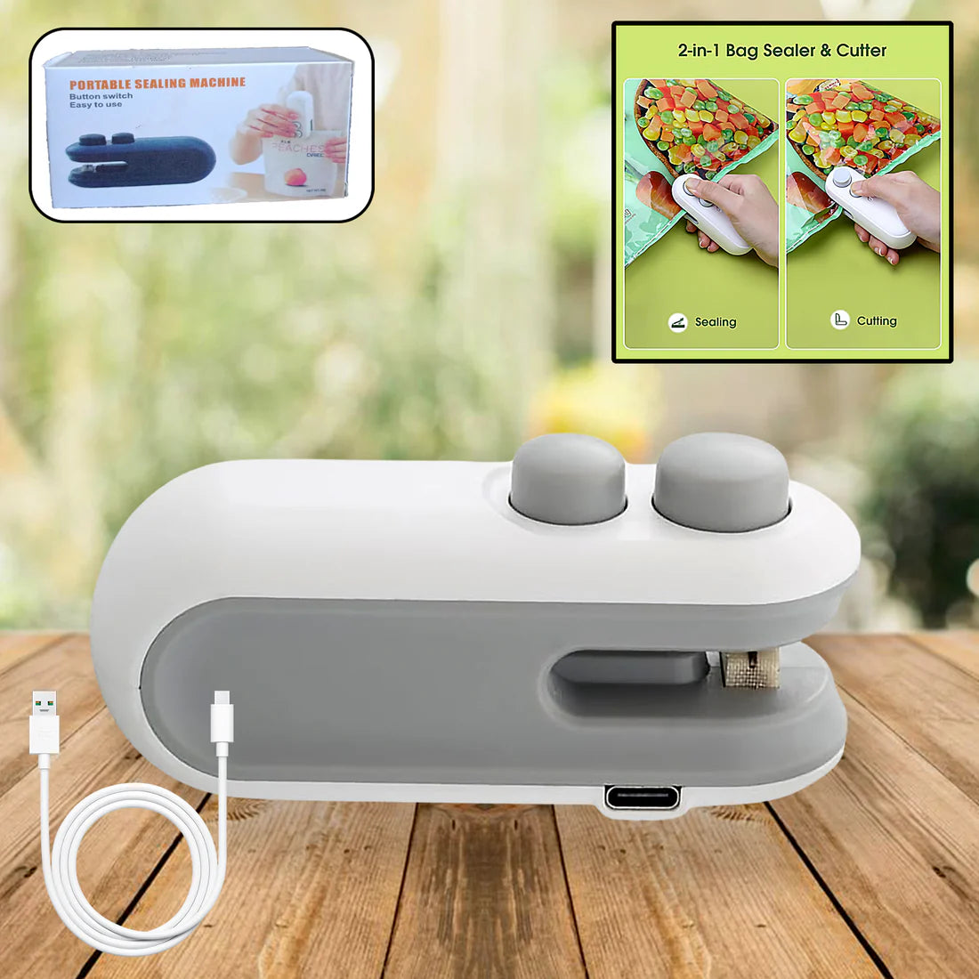 Mini Bag Sealer, 2 In 1 Seal & Cutter Heat Sealers